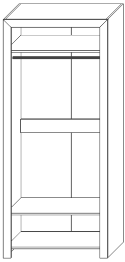 Шкаф двухдверный "Эстель" - Дуб полярный/Сосна натуральная