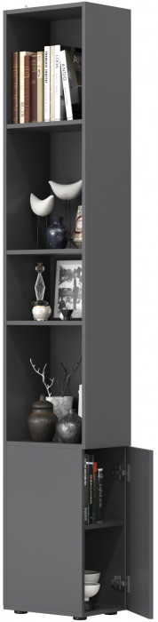 Эйр Гостиная 16.323 Шкаф торцевой, цвет серый графит, ШхГхВ 26,9х38,1х219,5 см., универсальная сборка