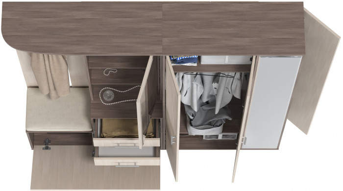 Прихожая Домино 5, бодега тёмный/бодега светлый