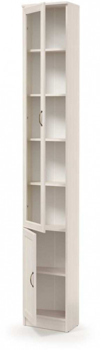 Шкаф-пенал скошенный В-21 Оливия Вудлайн Кремовый/Аруша Венге