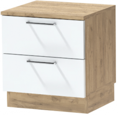 Тумба-6 прикроватная напольная "Иннэс-7", Крафт золотой/Белый глянец