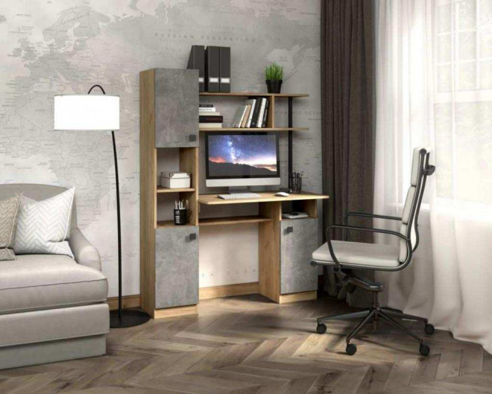 Стол компьютерный СК-7 дуб крафт/ателье