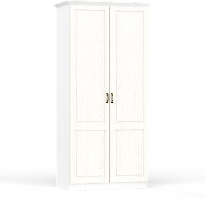 Ливерпуль Шкаф для одежды 13.134 + карниз, цвет ясень ваниль/белый, ШхГхВ 100х54,1х220,3 см.(без учёта карниза), 108,2х56,3х223,5 см.(с карнизом)