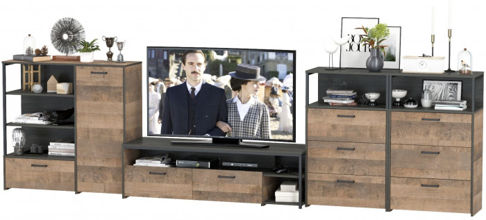 Трувор Гостиная 106, дуб гранж песочный/интра