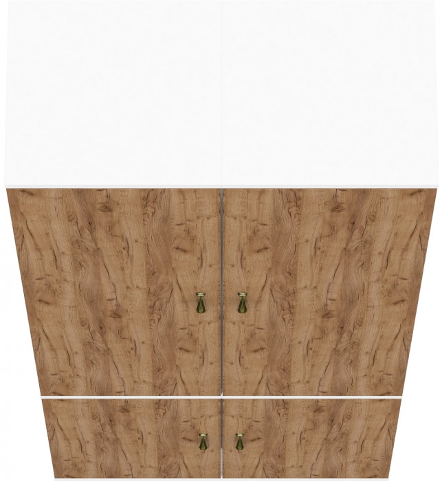 Лидер-8 Пенал МД 21Б 2 шт., белый шагрень/крафт золото