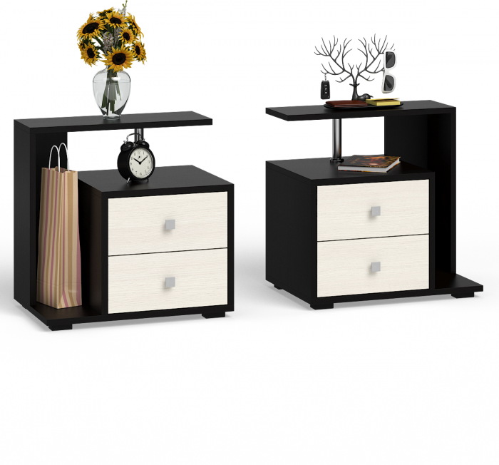 Камелия спальня № 1 Кровать 1400 + Две тумбы + Шкаф 4-х створчатый, цвет венге/дуб лоредо, сп.м. 1400х2000 мм., б/м, основание есть