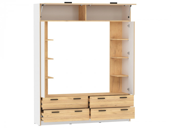 НМ 014.65 Шкаф комбинированный Оттавия Белый/Дуб золотой