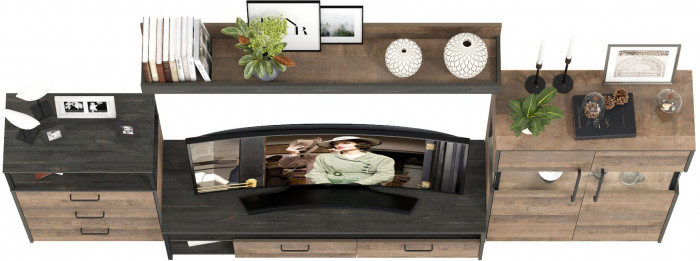 Трувор Гостиная 065, дуб гранж песочный/интра