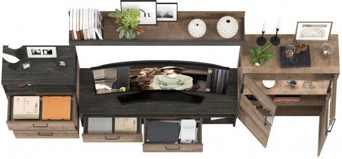 Трувор Гостиная 065, дуб гранж песочный/интра