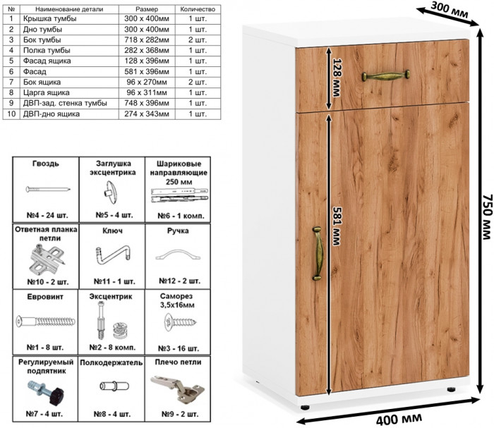 Лидер-8 Стол + Тумба МД 3.15 + Пенал МД 21Б, цвет белый шагрень/крафт золото, ШхГхВ 245х50/37,5х75/190 или 115х160/50х75/190 см., НЕ ун. сборка