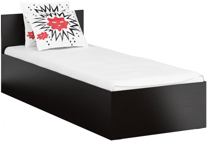 Кровать 0800 + Шкаф угловой Стандарт, цвет венге, ШхГхВ 83,5х203,5х70 + 81,2х81,2х200см., сп.м. 800х2000 мм., без матраса, основание есть