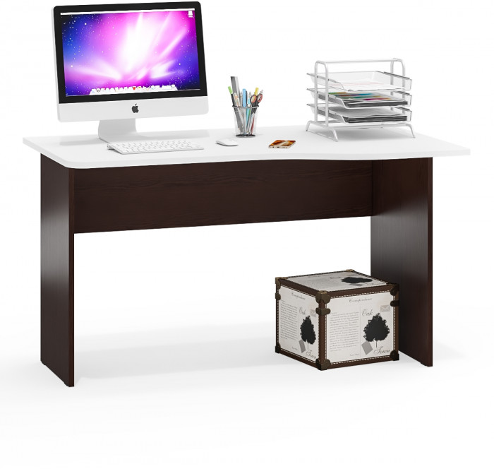 письменный стол С-МД-1-04, венге/белый шагрень