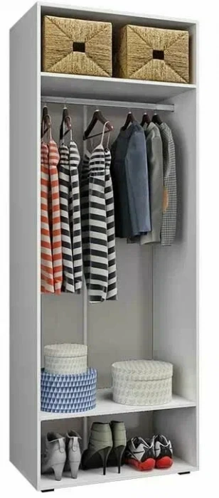 Нэнси NEW МДФ Шкаф 2-хств. (Белый глянец, Белый)