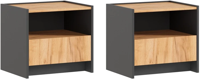 Остин Тумбы прикроватные (2 шт) Дуб крафт, Графит