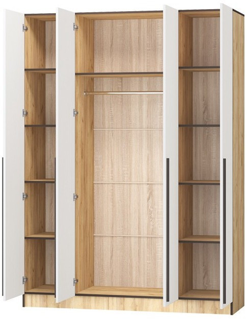 Шкаф Бастион ЛДСП 1,6 (Крафт золотой / Белый древесный)