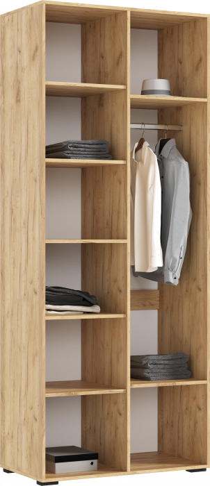 Флэш Шкаф 2-х ств. 900 браш вайт/дуб крафт