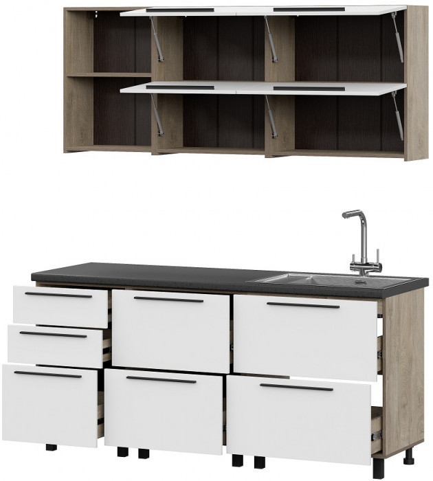 Кухня Этна 1.8 м. Комплект 1, софт вайт