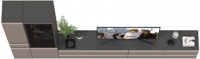 Сидней Комплектация № 135, корпус: антрацит/фасады: МДФ веллюто капучино