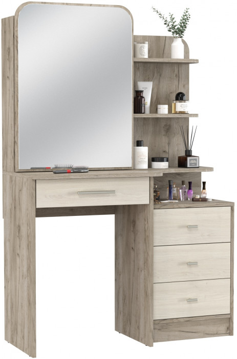 Трюмо 4-25101дкс/скан.д.б. Верона, цвет дуб крафт серый/скандинавское дерево белое, ШхГхВ 98,8х45,1х150,1 см., НЕ универсальная сборка