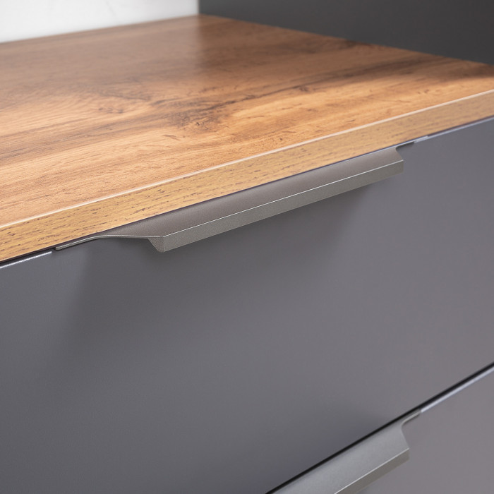 Октава Прихожая 31, серый графит/дуб крафт золотой/фасады МДФ серый графит