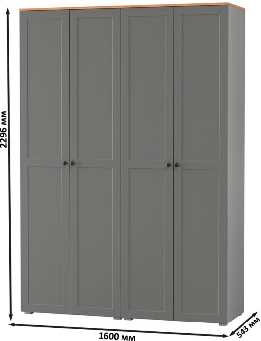 Остин 13.224 Шкаф 2 шт., серый графит/дуб крафт золотой