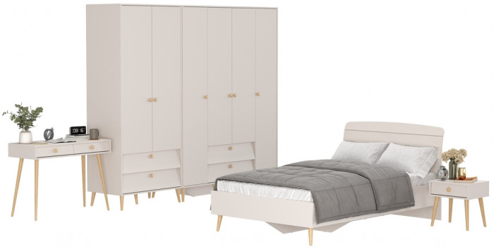 Афина Спальня 40-1200, цвет кашемир серый, сп.м. 1200х2000 мм., б/м, основание есть - фанера