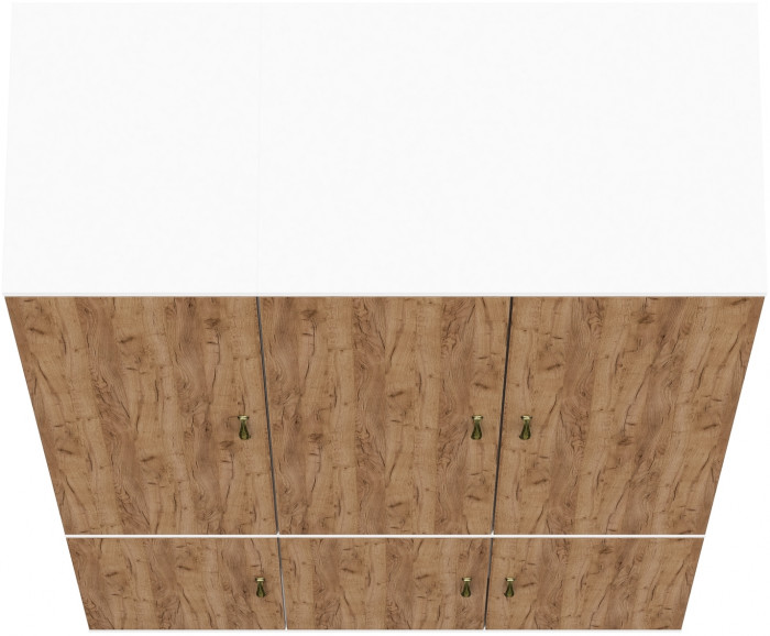 Лидер-8 Модуль Пенал МД 23Б + Шкаф МД 19Б, цвет белый шагрень/крафт золото, ШхГхВ 120х50х190 см., универсальная сборка