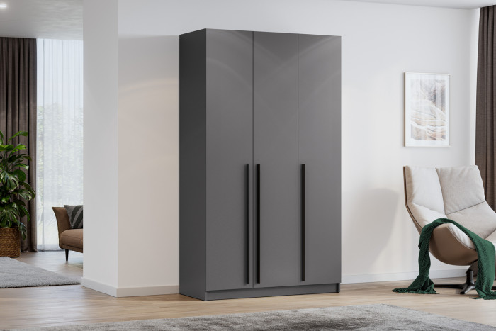 Шкаф распашной Берген ШК-1200, Серый графит