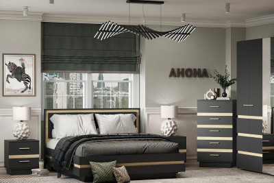 Спальня Анона антрацит. Комплект 2