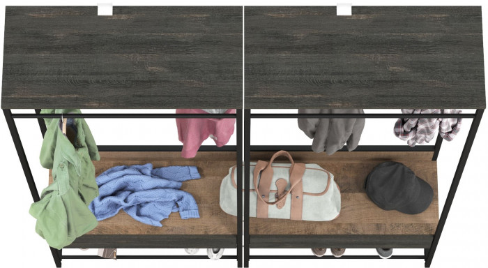 Трувор 15.120 Прихожая + 15.120 Прихожая, цвет дуб гранж песочный/интра, ШхГхВ 160х36,6х194,2 см.