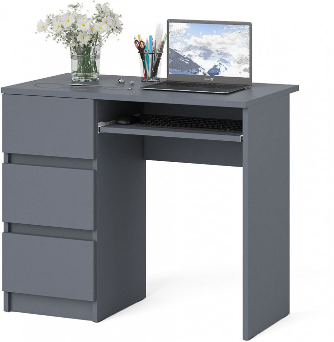 Мори компьютерный стол МС-6 левый, графит