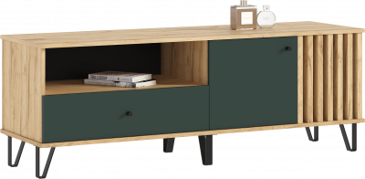 Роджина Тумба ТВ 1500, Дуб крафт/Изумрудный