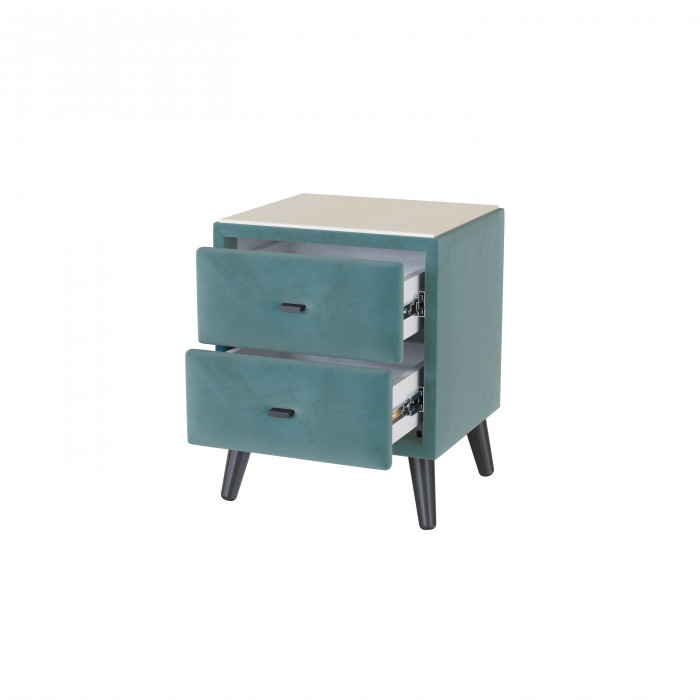 Тумба прикроватная интерьерная Пай бирюза/мдф клен кремовый