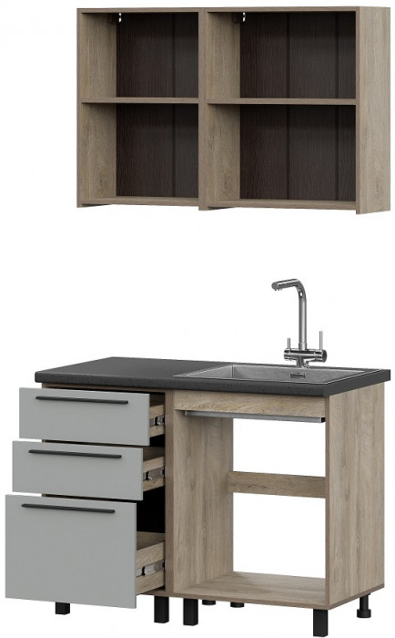 Кухня Этна 1.1 м. Комплект 1, софт грей