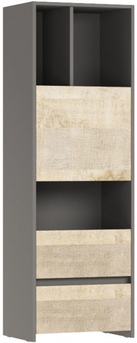 Стеллаж 1 Денвер, Графит, Дуб гранж песочный