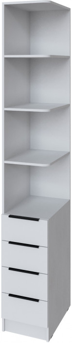 Угловое завершение Мадрид (0,35) с 4 ящ. правое, Белый