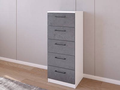 Комод 02/16 45х40х110 Белый/Железный Камень