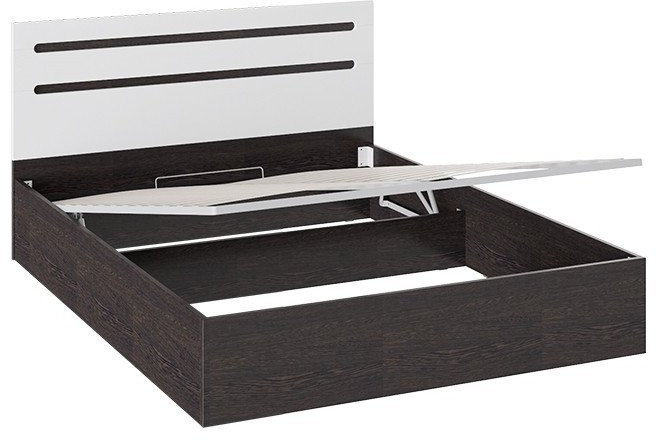 Фьюжн ТД-260.01.04 Кровать с подъемным механизмом (Белый глянец, Венге Линум)