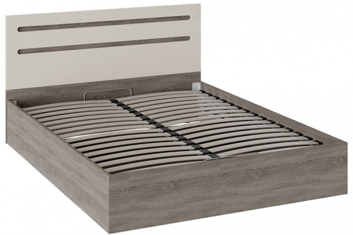 Фьюжн ТД-260.01.04 Кровать с подъемным механизмом (Белый глянец, Венге Линум)