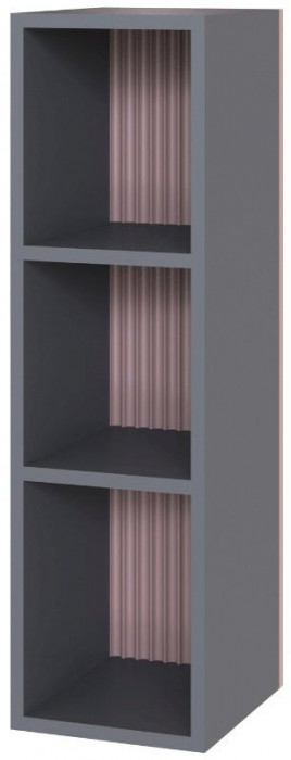 Сириния Шкаф навесной открытый серый графит/пудра