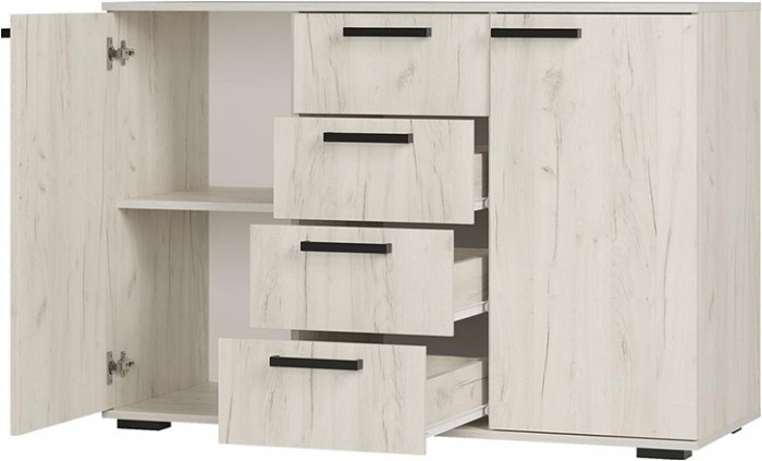 Комод Стандарт-2, Дуб крафт белый