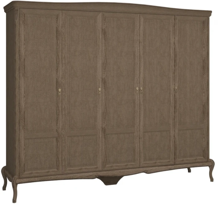 Шкаф для одежды пятидверный "Монако" - отделка Классик (лак)