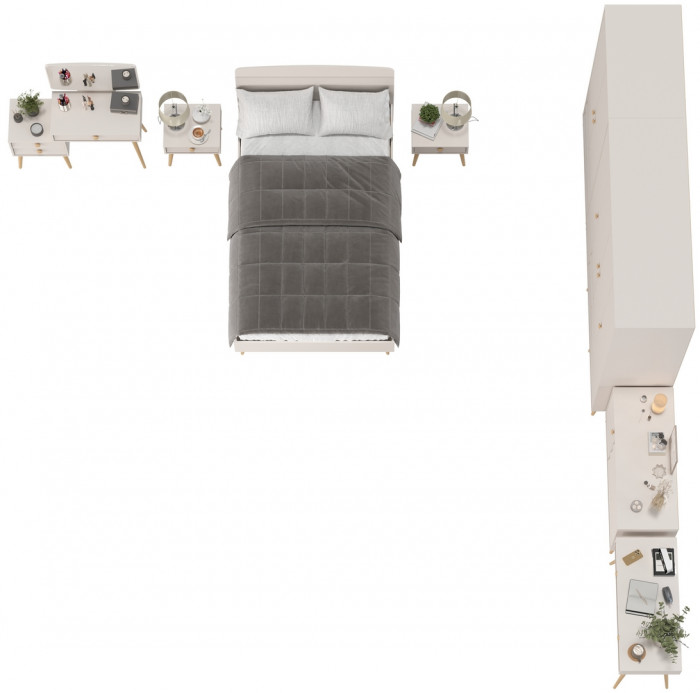 Афина Спальня 41-1200, цвет кашемир серый, сп.м. 1200х2000 мм., б/м, основание есть - фанера