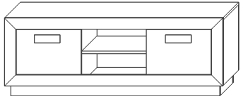 Тумба для медиатехники "Эстель" - Дуб полярный/Сосна натуральная