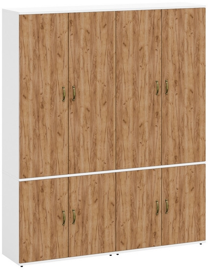 Лидер-8 Шкаф МД 20Б 2 шт., белый шагрень/крафт золото