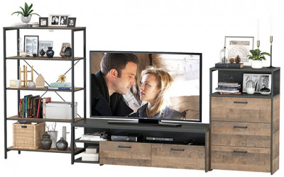 Трувор Гостиная 084, дуб гранж песочный/интра