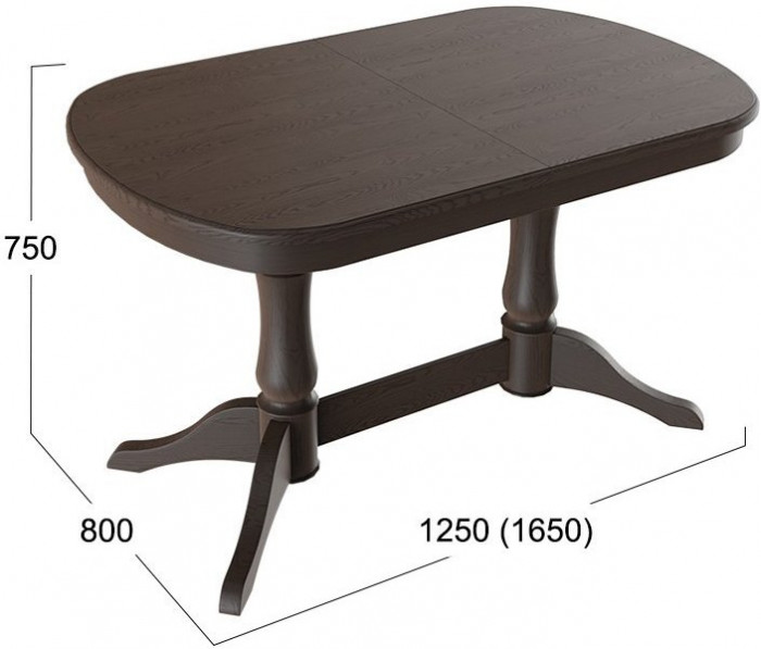Стол обеденный Валенсия 1,8 (Орех темный)