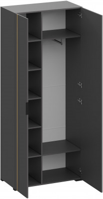Эмэ Шкаф 2-х створчатый ШК-3938 с зеркалом, Графит