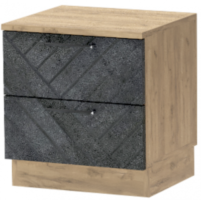 Тумба-6 прикроватная напольная "Иннэс-7", Крафт золотой/Бетон графит