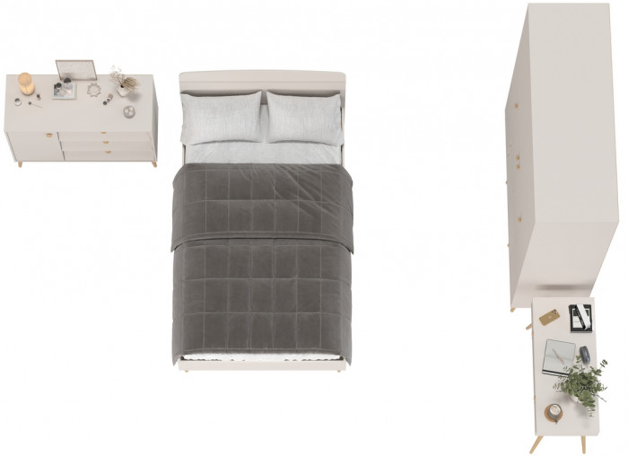 Афина Спальня 13-1200, цвет кашемир серый, сп.м. 1200х2000 мм., б/м, основание есть - фанера